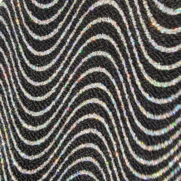 Vintage Ronni Nicole Dress Sz 10 Rainbow Sparkle Backless Party Slinky Black - Picture 7 of 11